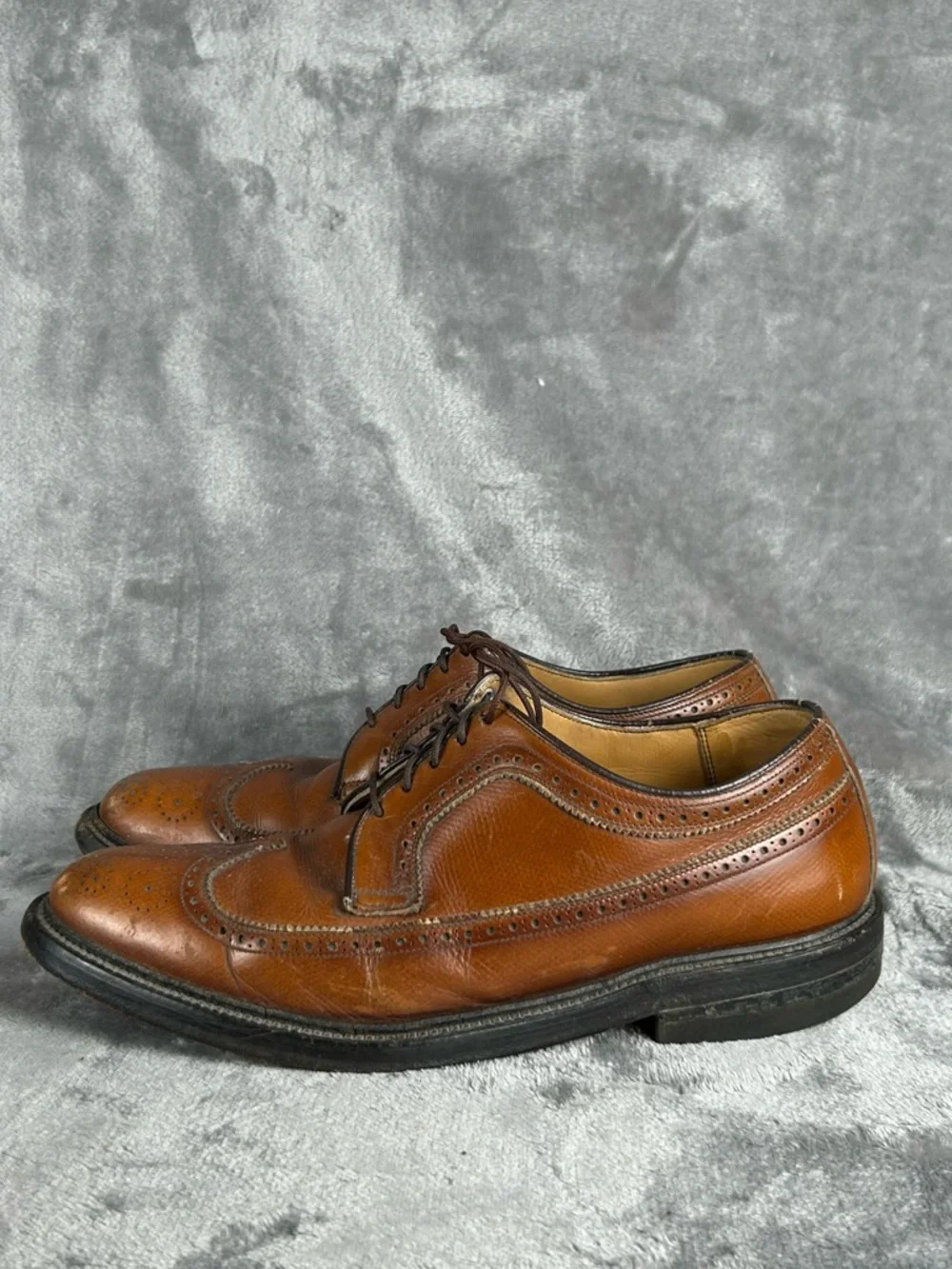 Vintage Mason Executive‎ Imperial Wing Tip Brogue Oxfords Mens 7.5 EEE Brown